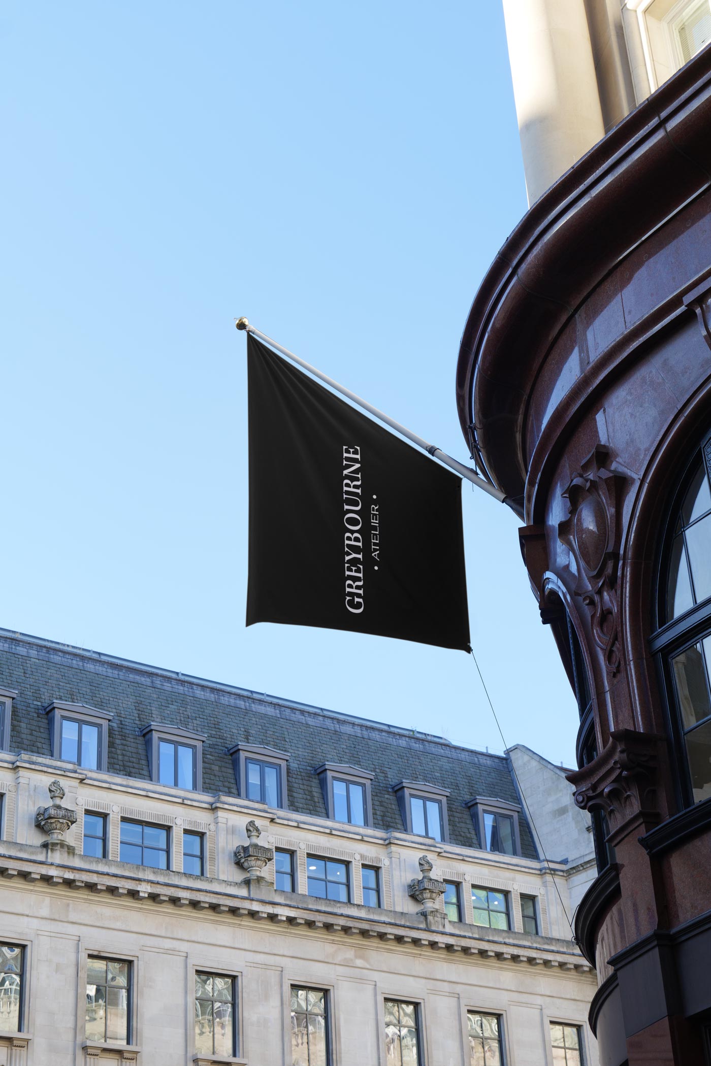 Greybourne Atelier Shop Flag 01 Photo Mockup